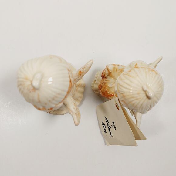 Alabama Clay Pottery 4” Pair Of Praying Angels Figurine Orange Swirls Statue - Picture 11 of 16